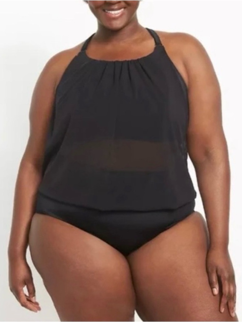 Swim by Cacique Lightly Lined Sheer Tankini Top